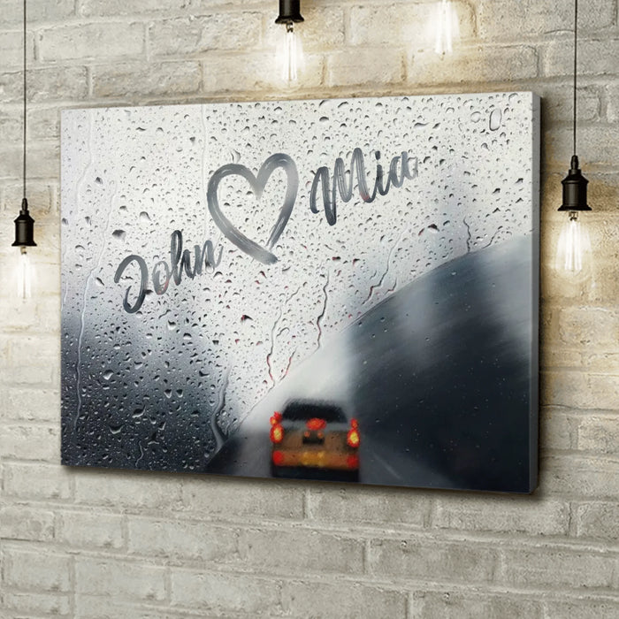 Custom Personalized Couple Rainy Day Canvas - Gift Idea For Couple