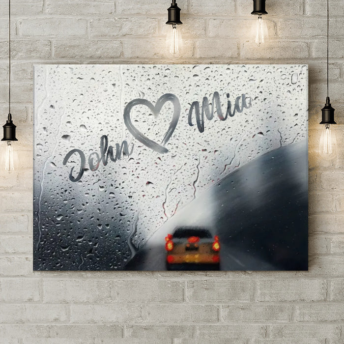 Custom Personalized Couple Rainy Day Canvas - Gift Idea For Couple