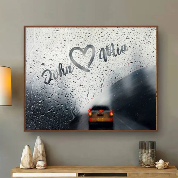 Custom Personalized Couple Rainy Day Poster - Gift Idea For Couple