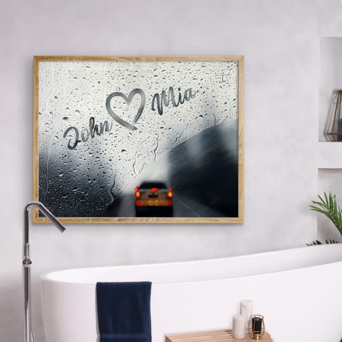 Custom Personalized Couple Rainy Day Poster - Gift Idea For Couple