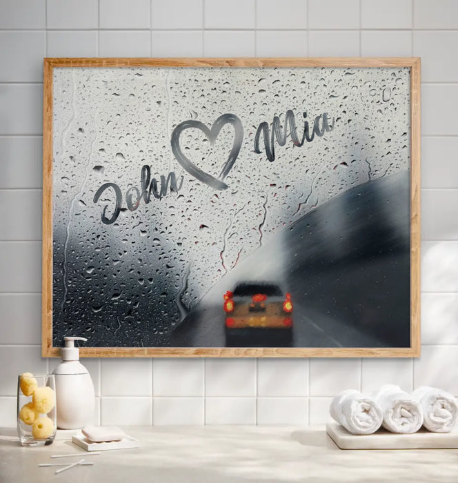 Custom Personalized Couple Rainy Day Poster - Gift Idea For Couple