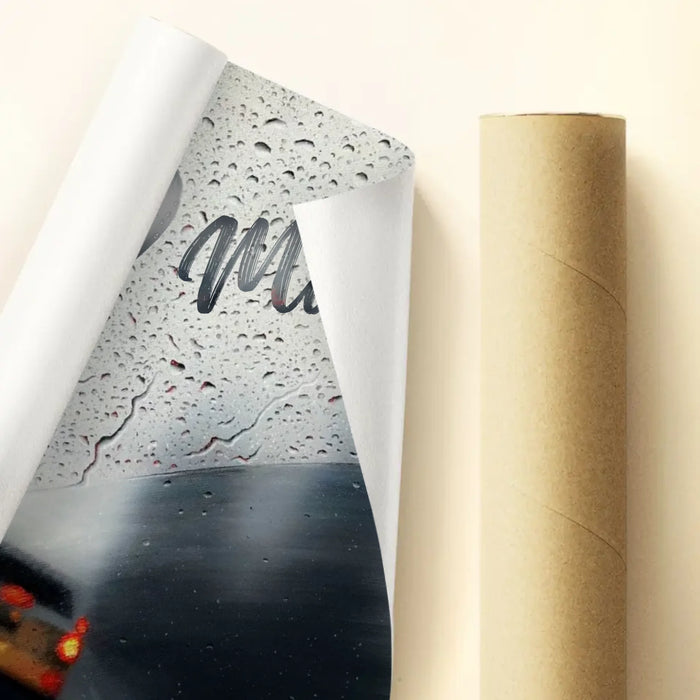 Custom Personalized Couple Rainy Day Poster - Gift Idea For Couple