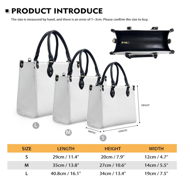 Personalized Mother PU Leather Handbag With Long Straps - Mother's Day Gift Idea For Grandma/Mom - Up to 7 Kids