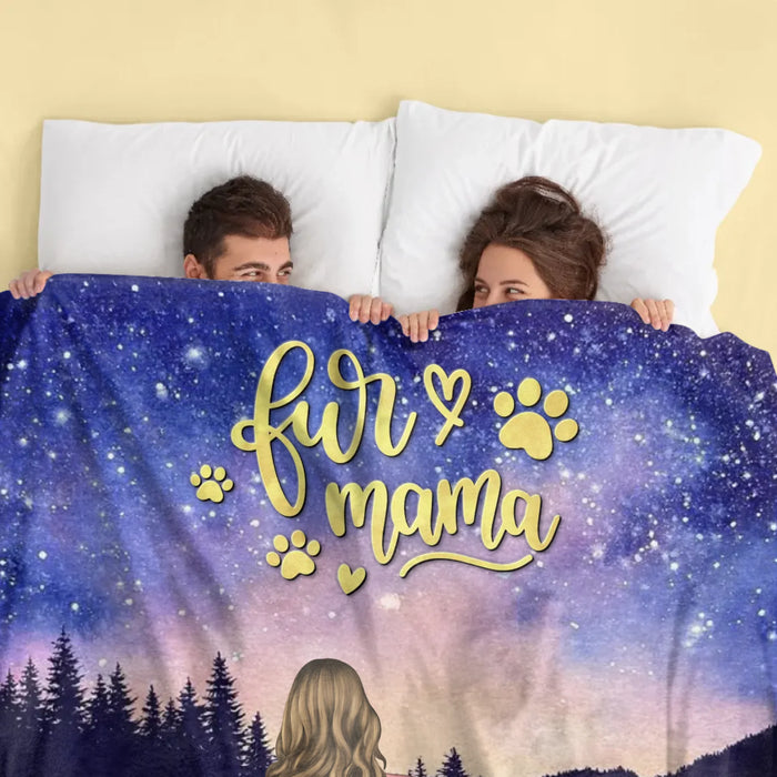 Custom Personalized Pet Mom Quilt/ Fleece Blanket - Gift For Pets Lover With Upto 4 Pets - Fur Mama