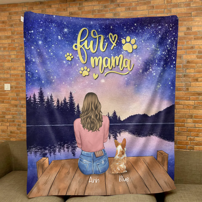 Custom Personalized Pet Mom Quilt/ Fleece Blanket - Gift For Pets Lover With Upto 4 Pets - Fur Mama