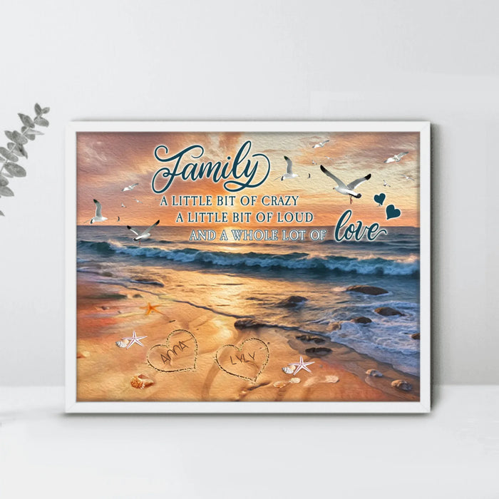 Personalized Family Poster - Gift Idea For Family With Up To 7 Members - Family A Whole Lot Of Love