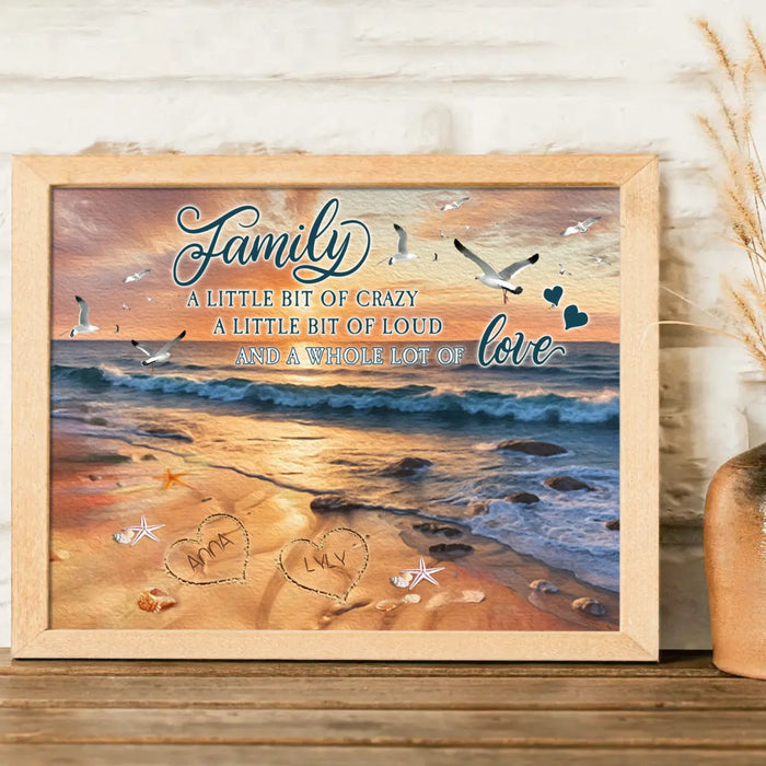 Personalized Family Poster - Gift Idea For Family With Up To 7 Members - Family A Whole Lot Of Love