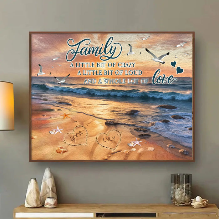 Personalized Family Poster - Gift Idea For Family With Up To 7 Members - Family A Whole Lot Of Love