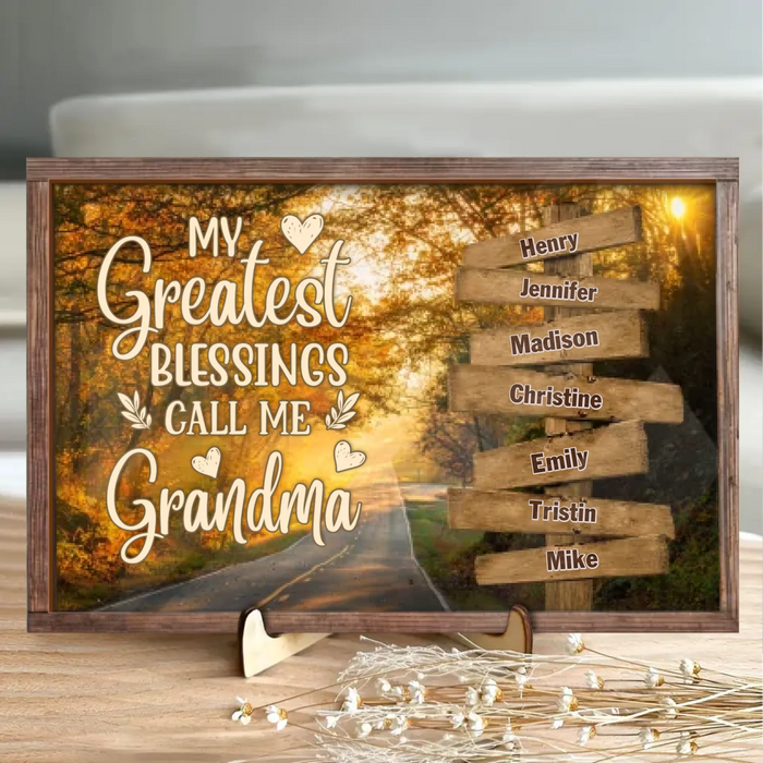 Custom Grandma & Grandkids Wooden Art - Gift Idea For Grandma/Grandkid - My Greatest Blessings Call Me Grandma
