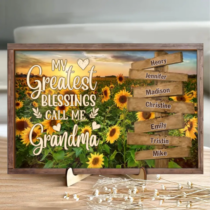 Custom Grandma Wooden Art - Gift Idea For Grandma/Grandkid - My Greatest Blessings Call Me Grandma