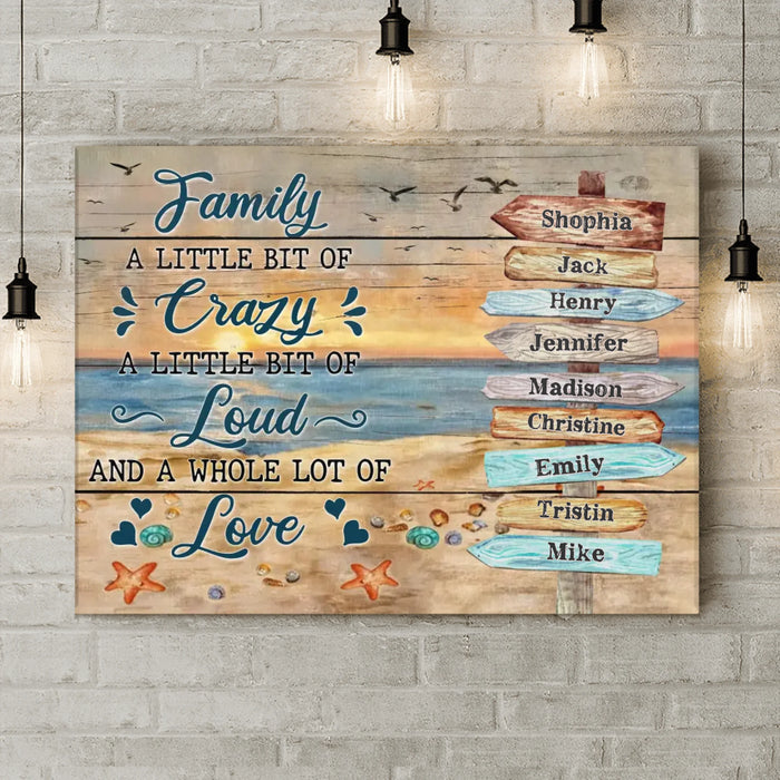 Custom Personalized Family Canvas - Gift Idea For Family - Family A Little Bit Of Crazy
