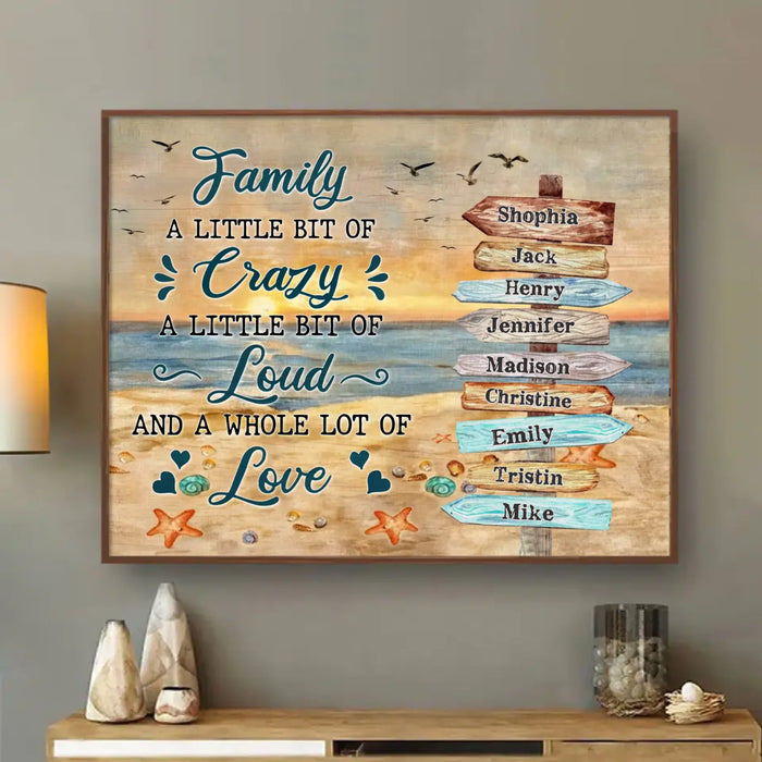Personalized Family Poster - Gift Idea For Family - Family A Little Bit Of Crazy