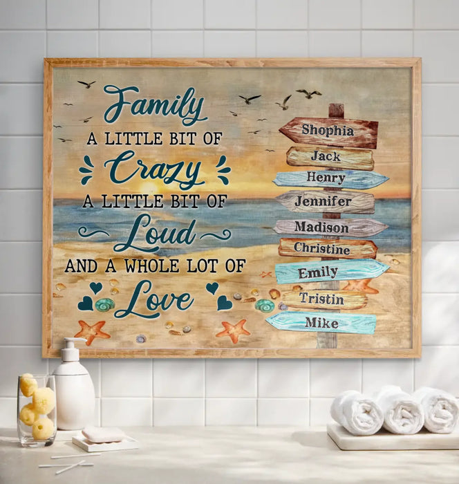 Personalized Family Poster - Gift Idea For Family - Family A Little Bit Of Crazy