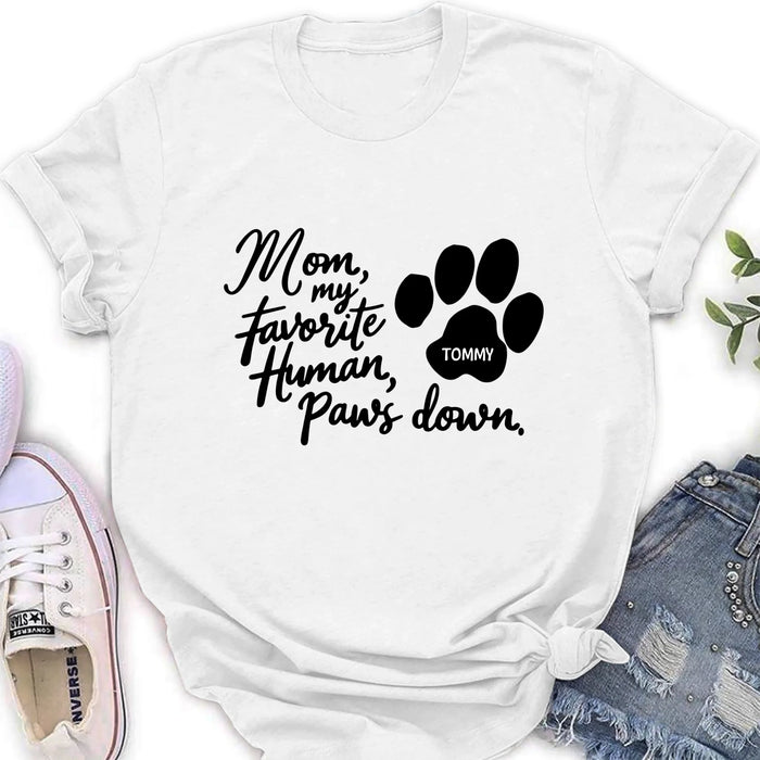 Personalized Dog Mom/Dog Dad T-Shirt/Long Sleeve/Sweatshirt/Hoodie - Gift Idea For Dog Lover - Up to 7 Dogs - Paws Down
