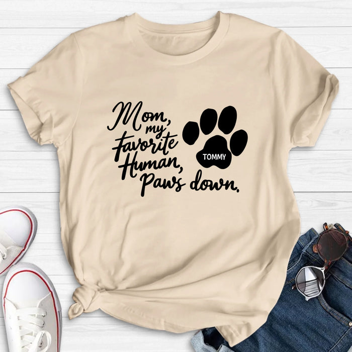 Personalized Dog Mom/Dog Dad T-Shirt/Long Sleeve/Sweatshirt/Hoodie - Gift Idea For Dog Lover - Up to 7 Dogs - Paws Down