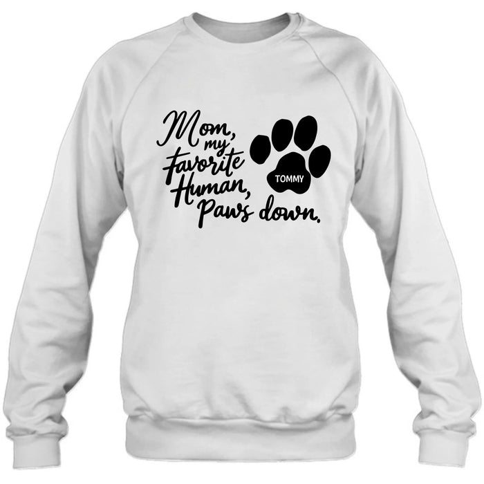 Personalized Dog Mom/Dog Dad T-Shirt/Long Sleeve/Sweatshirt/Hoodie - Gift Idea For Dog Lover - Up to 7 Dogs - Paws Down