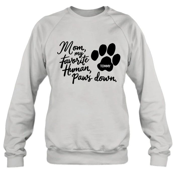 Personalized Dog Mom/Dog Dad T-Shirt/Long Sleeve/Sweatshirt/Hoodie - Gift Idea For Dog Lover - Up to 7 Dogs - Paws Down