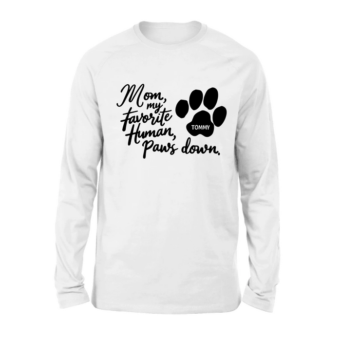 Personalized Dog Mom/Dog Dad T-Shirt/Long Sleeve/Sweatshirt/Hoodie - Gift Idea For Dog Lover - Up to 7 Dogs - Paws Down