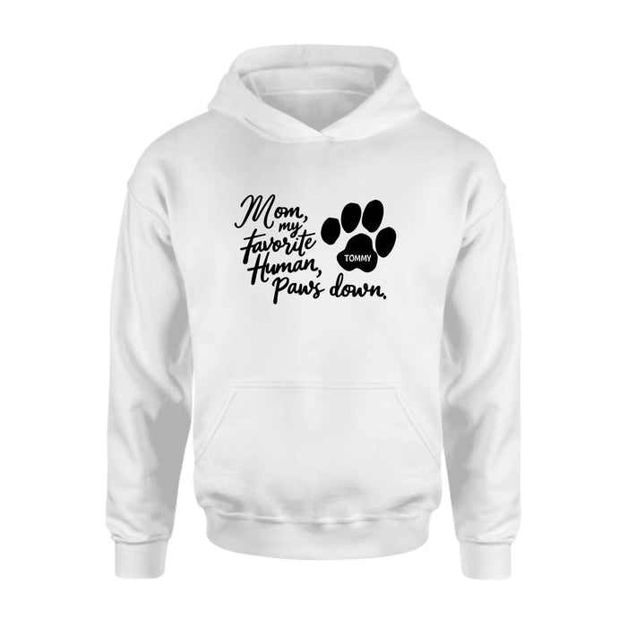 Personalized Dog Mom/Dog Dad T-Shirt/Long Sleeve/Sweatshirt/Hoodie - Gift Idea For Dog Lover - Up to 7 Dogs - Paws Down