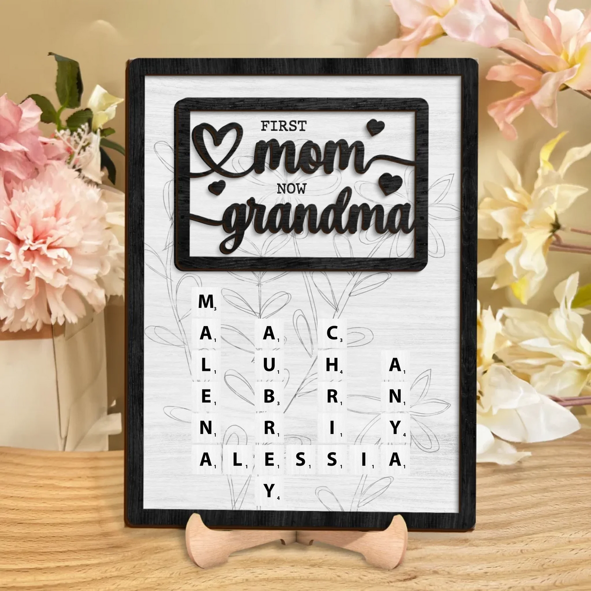Personalized First Mom Now Grandma Wooden Art - Mother's Day Gift Idea ...