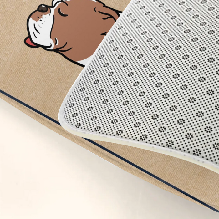 Personalized Dog Doormat - Gift Idea For Dog Lover - Crazy Dogs Live Here Do Not Knock