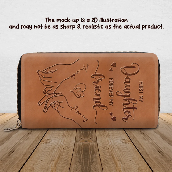 Personalized Mom Long Wallet - Best Mother's Day Gift - First My Daughter Forever My Friend