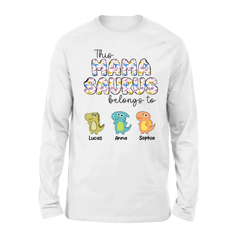 Personalized Mamasaurus T-Shirt/ Long Sleeve/  Sweatshirt/ Hoodie - Mother's Day Gift For Mom