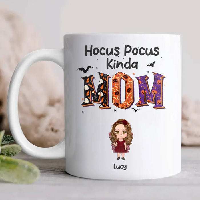 Personalized Hocus Pocus Kinda Mom Coffee Mug - Upto 5 Kids - Mother's Day Gift Idea for Grandma/ Mom