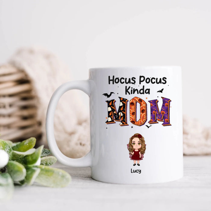 Personalized Hocus Pocus Kinda Mom Coffee Mug - Upto 5 Kids - Mother's Day Gift Idea for Grandma/ Mom