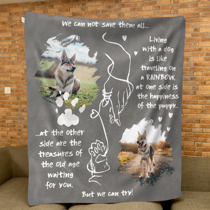 Personalized Dog Mom Quilt/ Fleece Blanket - Upload Photo - Gift Idea For Pet Lover - We Can Not Save Them All But We Can Try