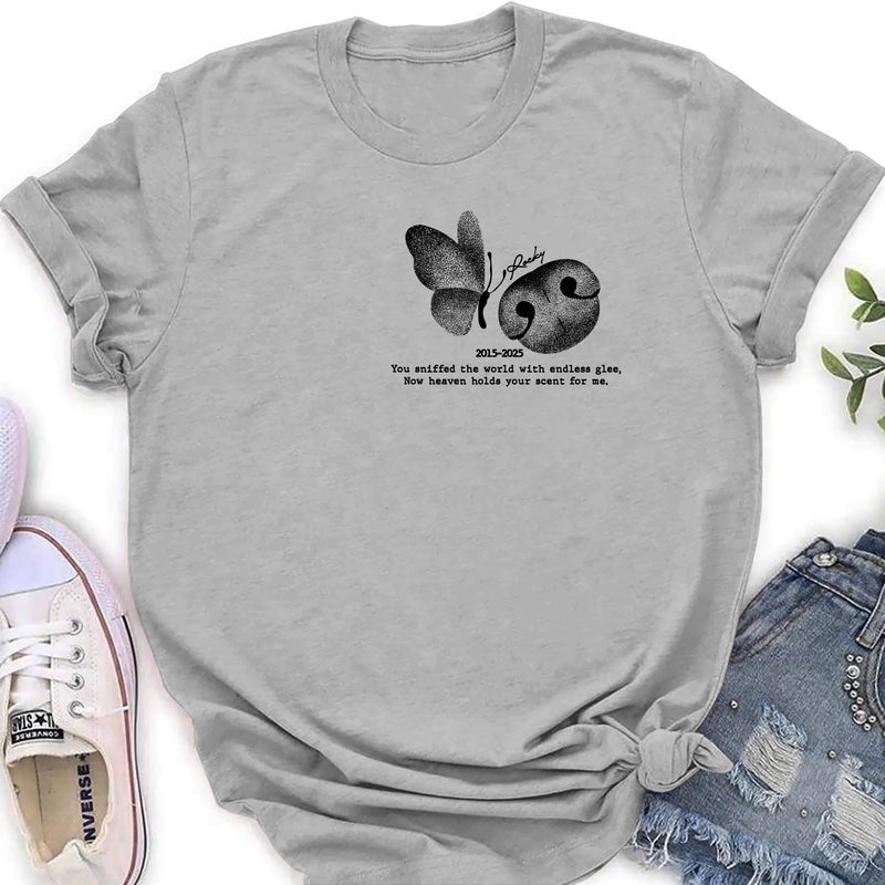 Personalized Memorial Dog Nose T-Shirt/ Sweatshirt/ Hoodie - Memorial Gift Idea For Dog Lovers - Forever In My Heart