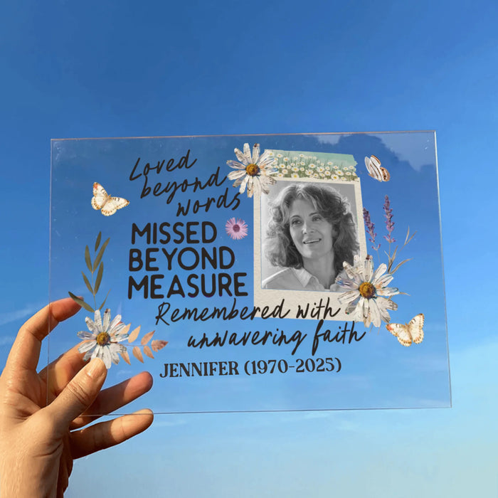 Personalized Memorial Custom Photo Acrylic Plaque - Memorial Gift for Mother's Day/Father's Day