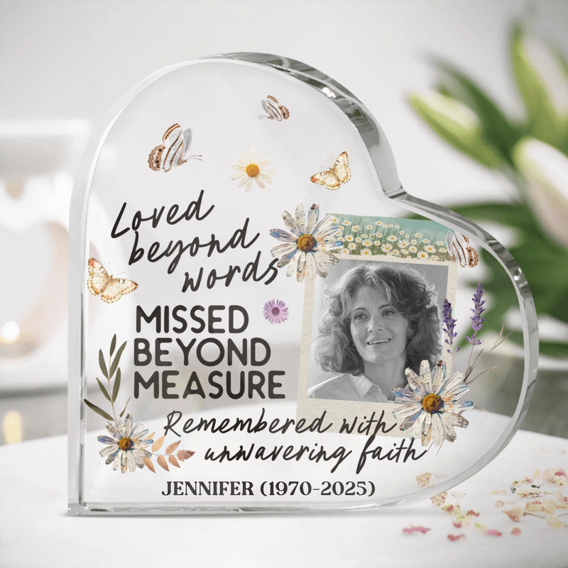 Personalized Memorial Photo Acrylic Plaque - Memorial Gift Idea For Loss Of Family Member