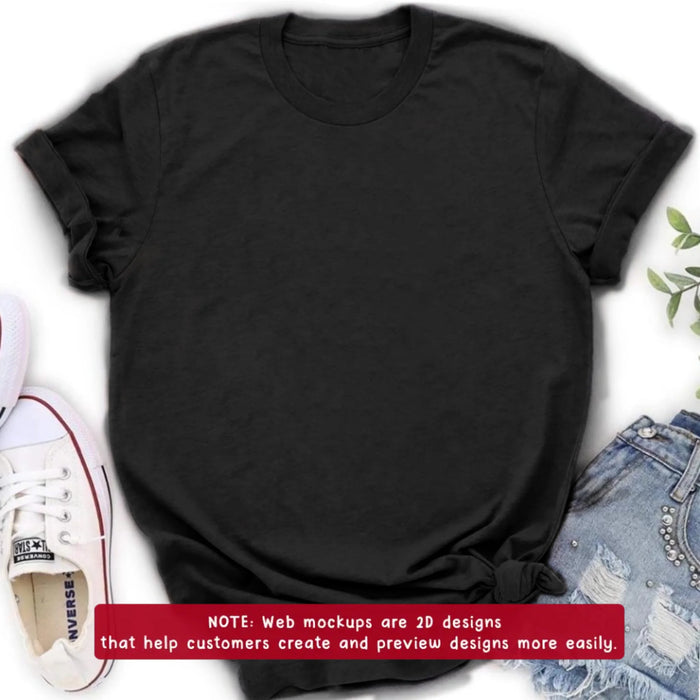 Personalized Spicy Couple Girlfriend Portrait Embroidered T-Shirt - Gift Idea For Boyfriend/ Husband