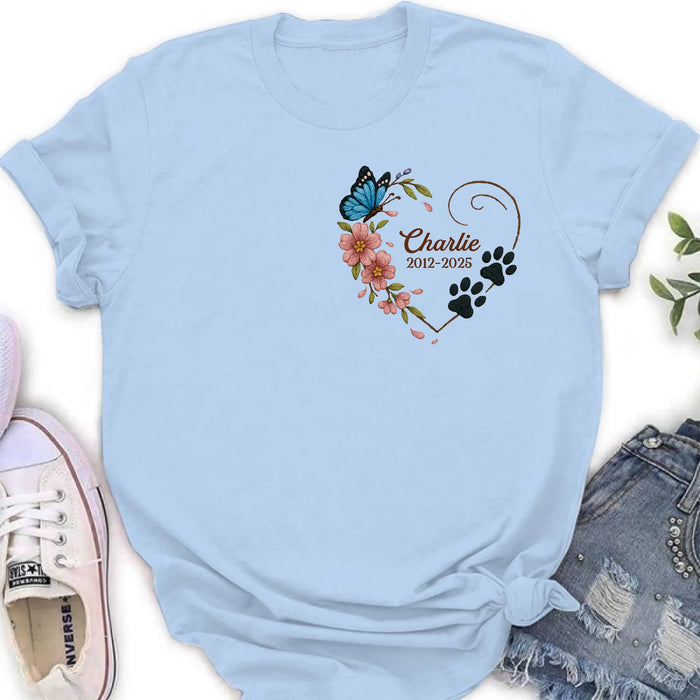 Custom Personalized Dog Memorial Embroidered T-Shirt/ Sweater/ Hoodie - Memorial Gift Idea For Pet Lover