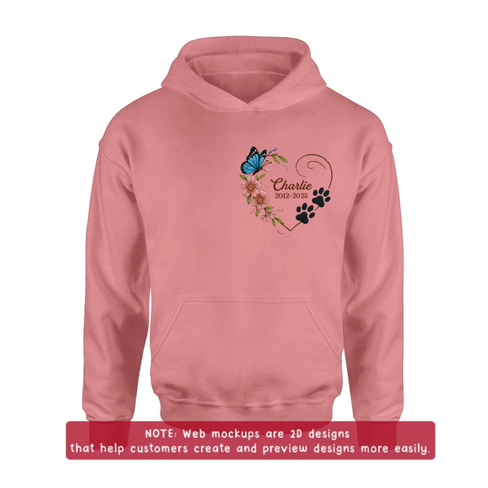 Custom Personalized Dog Memorial Embroidered T-Shirt/ Sweater/ Hoodie - Memorial Gift Idea For Pet Lover