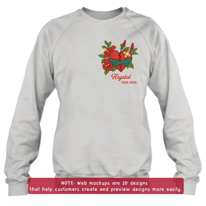 Personalized Memorial Embroidered T-Shirt/Sweater/Hoodie - Memorial Gift Idea