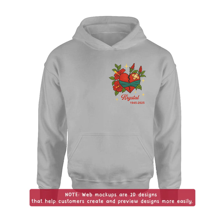 Personalized Memorial Embroidered T-Shirt/Sweater/Hoodie - Memorial Gift Idea