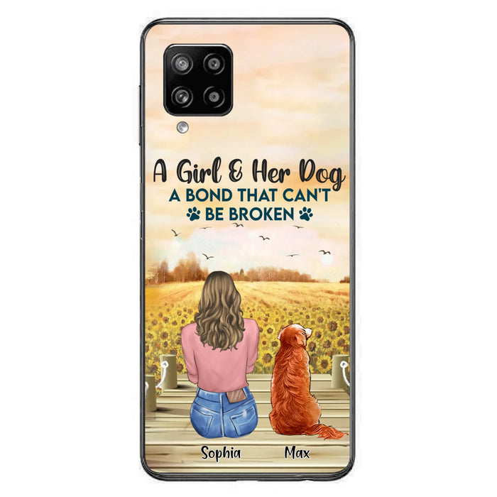 Custom Personalized Dog Mom Phone Case - Gift Idea For Dog Lover - A Girl & Her Dog A Bond That Can't Be Broken - Case For iPhone/ Samsung