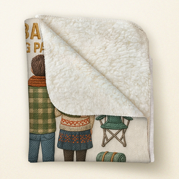 Personalized Toy Box Camping Couple Quilt/Fleece Throw Blanket - Gift Idea For Couple/Camping Lover - Husband And Wife Camping Partners For Life