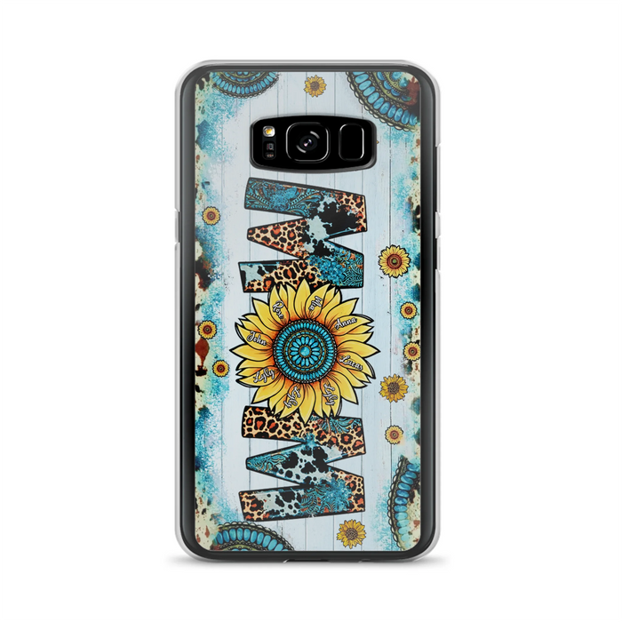 Custom Personalized Mom Sunflower Phone Case - Mother's Day Gift Idea - Upto 8 Kids - Case For iPhone/ Samsung