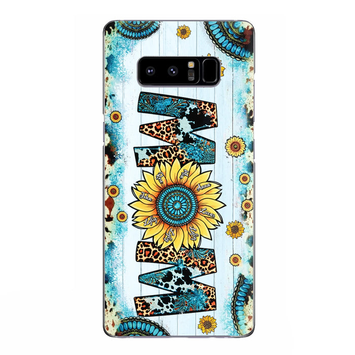 Custom Personalized Mom Sunflower Phone Case - Mother's Day Gift Idea - Upto 8 Kids - Case For iPhone/ Samsung
