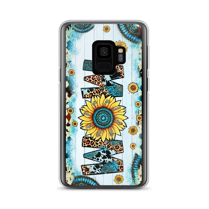 Custom Personalized Mom Sunflower Phone Case - Mother's Day Gift Idea - Upto 8 Kids - Case For iPhone/ Samsung