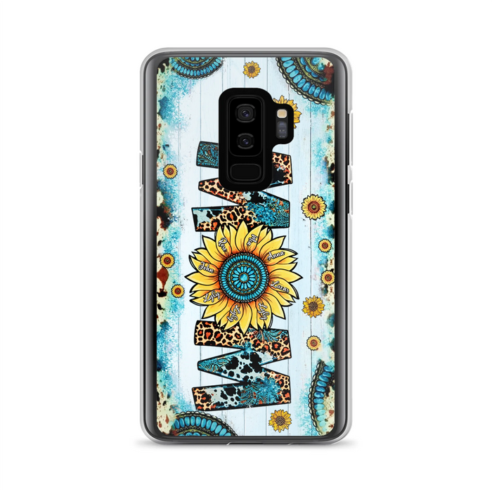 Custom Personalized Mom Sunflower Phone Case - Mother's Day Gift Idea - Upto 8 Kids - Case For iPhone/ Samsung