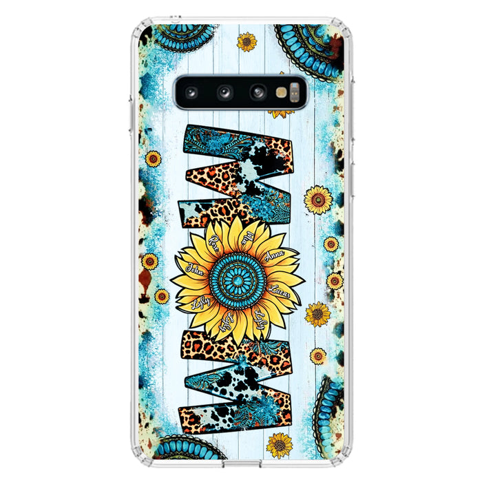 Custom Personalized Mom Sunflower Phone Case - Mother's Day Gift Idea - Upto 8 Kids - Case For iPhone/ Samsung