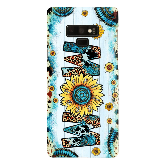 Custom Personalized Mom Sunflower Phone Case - Mother's Day Gift Idea - Upto 8 Kids - Case For iPhone/ Samsung
