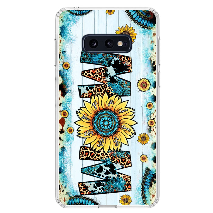 Custom Personalized Mom Sunflower Phone Case - Mother's Day Gift Idea - Upto 8 Kids - Case For iPhone/ Samsung