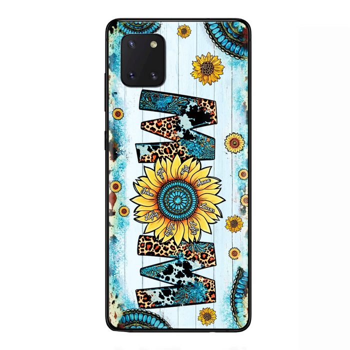Custom Personalized Mom Sunflower Phone Case - Mother's Day Gift Idea - Upto 8 Kids - Case For iPhone/ Samsung