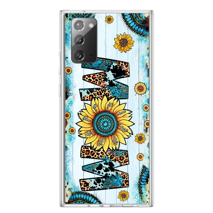 Custom Personalized Mom Sunflower Phone Case - Mother's Day Gift Idea - Upto 8 Kids - Case For iPhone/ Samsung