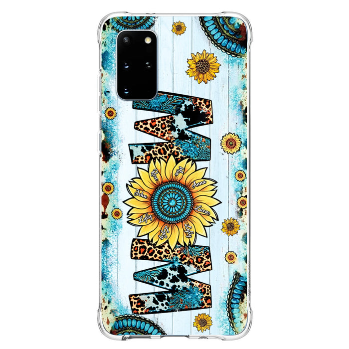 Custom Personalized Mom Sunflower Phone Case - Mother's Day Gift Idea - Upto 8 Kids - Case For iPhone/ Samsung